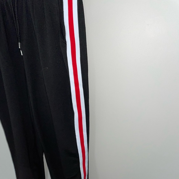 White and red striped black SHEIN pants - Picture 2 of 3